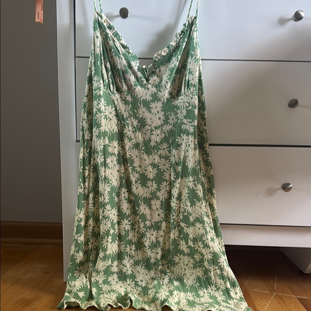 Green Floral Mini Dress